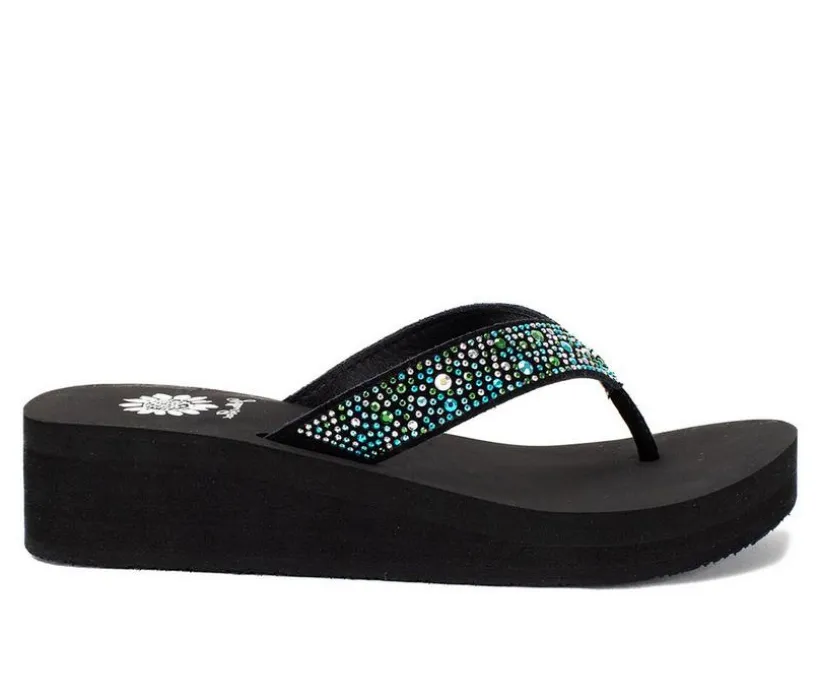 Women's Yellow Box Africa Wedge Flip-Flops