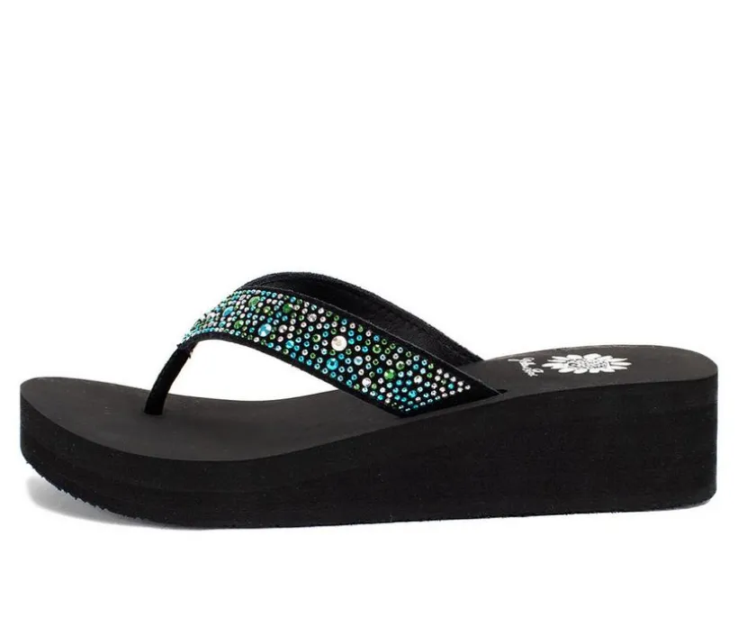 Women's Yellow Box Africa Wedge Flip-Flops