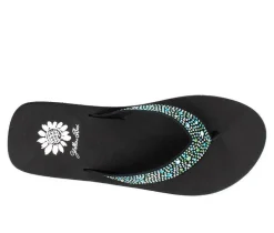 Women's Yellow Box Africa Wedge Flip-Flops