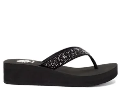 Women's Yellow Box Africa Wedge Flip-Flops
