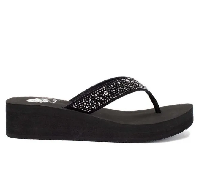 Women's Yellow Box Africa Wedge Flip-Flops