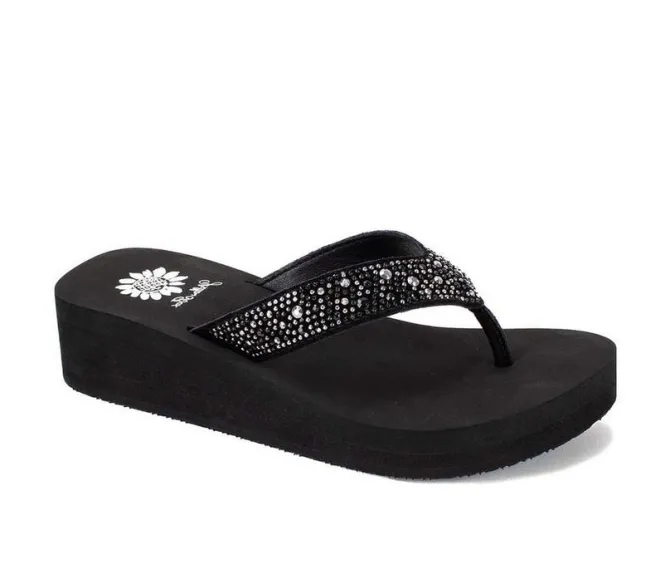 Women's Yellow Box Africa Wedge Flip-Flops