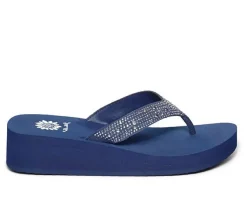 Women's Yellow Box Africa Wedge Flip-Flops