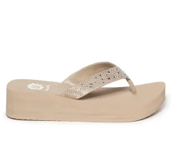 Women's Yellow Box Africa Wedge Flip-Flops