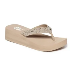 Women's Yellow Box Africa Wedge Flip-Flops