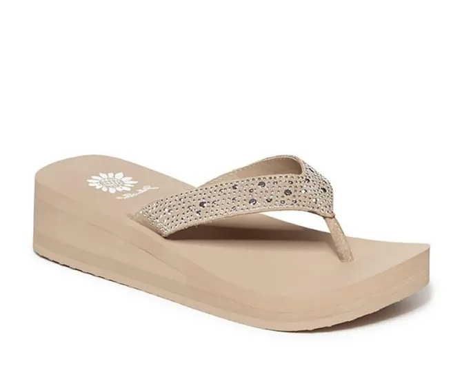 Women's Yellow Box Africa Wedge Flip-Flops