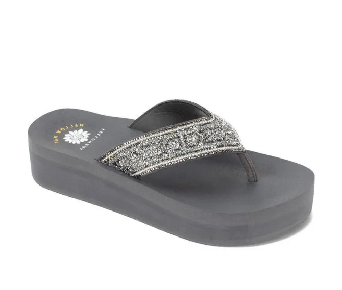 Women's Yellow Box Balat Flip-Flop Wedges
