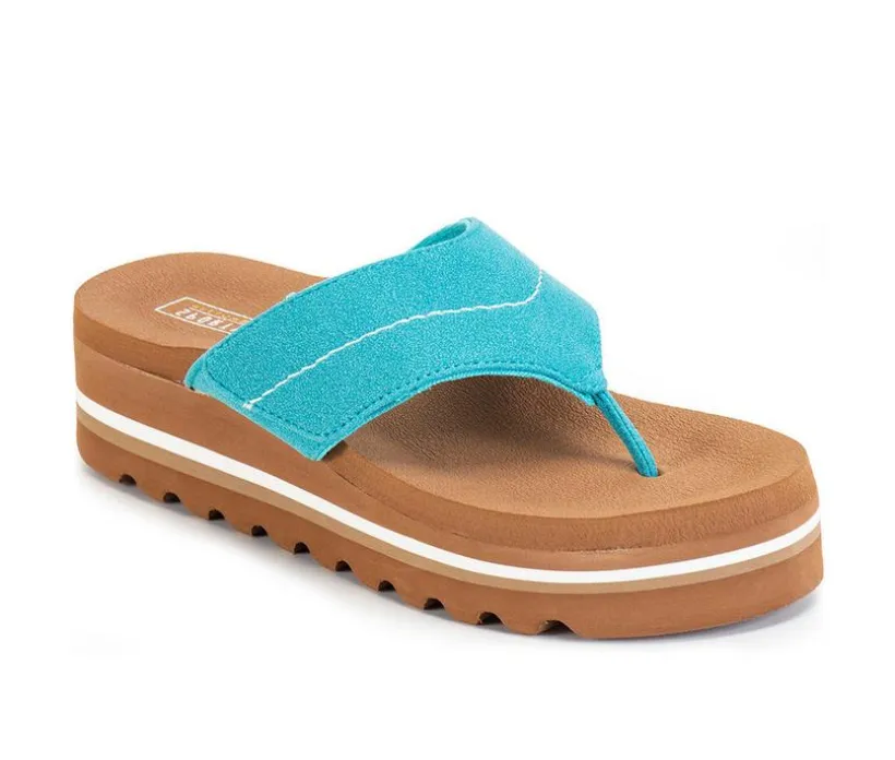 Women's Yellow Box Calica Heeled Flip-Flops