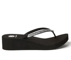 Women's Yellow Box Custard Wedge Flip-Flops
