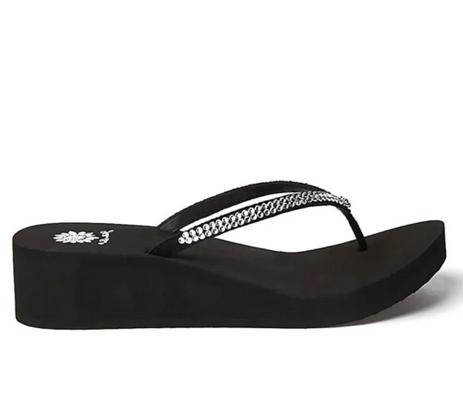 Women's Yellow Box Custard Wedge Flip-Flops