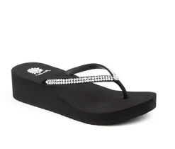 Women's Yellow Box Custard Wedge Flip-Flops