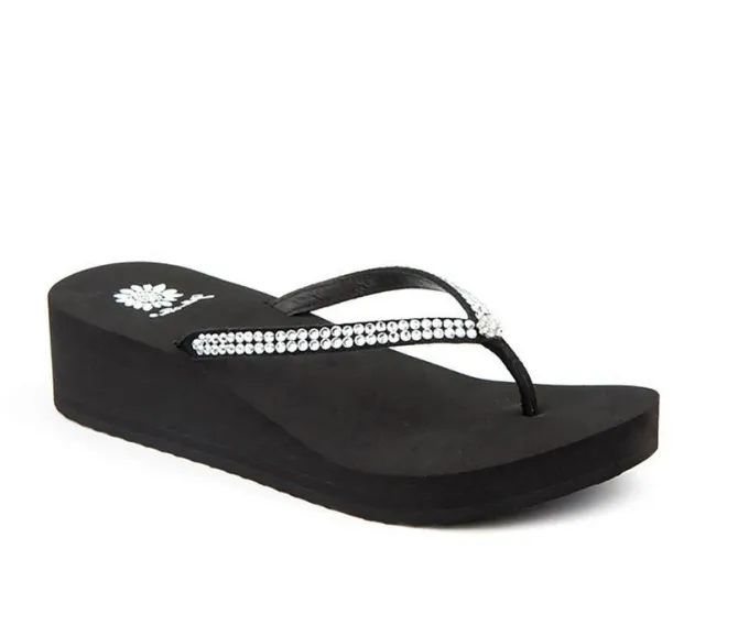 Women's Yellow Box Custard Wedge Flip-Flops
