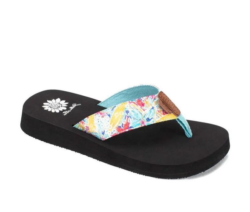 Women's Yellow Box Flounder Flip-Flops