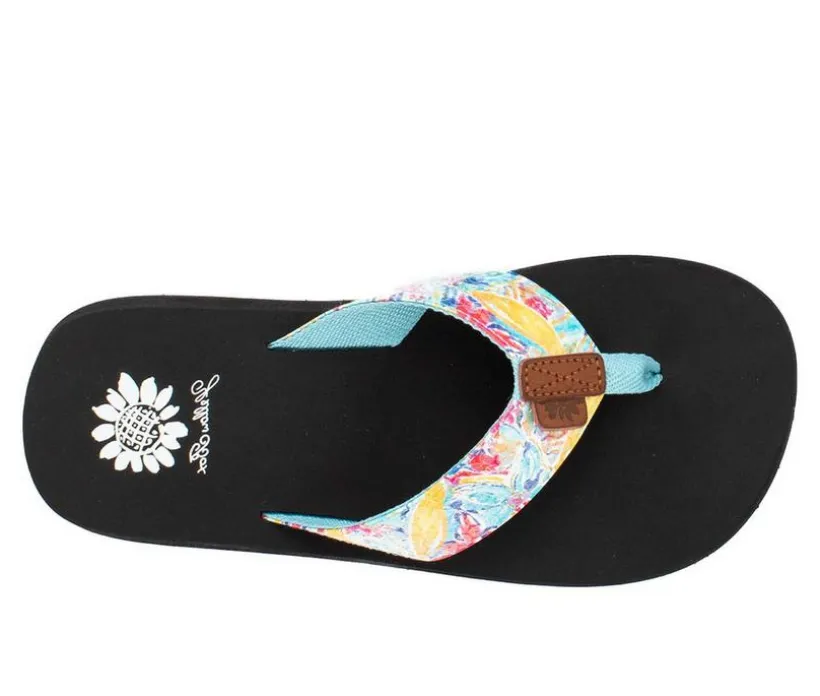 Women's Yellow Box Flounder Flip-Flops