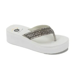Women's Yellow Box Pixel Flip-Flops