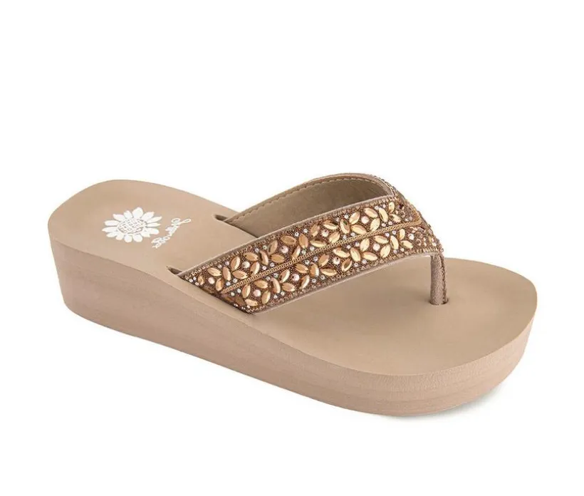 Women's Yellow Box Rhea Wedge Flip-Flops