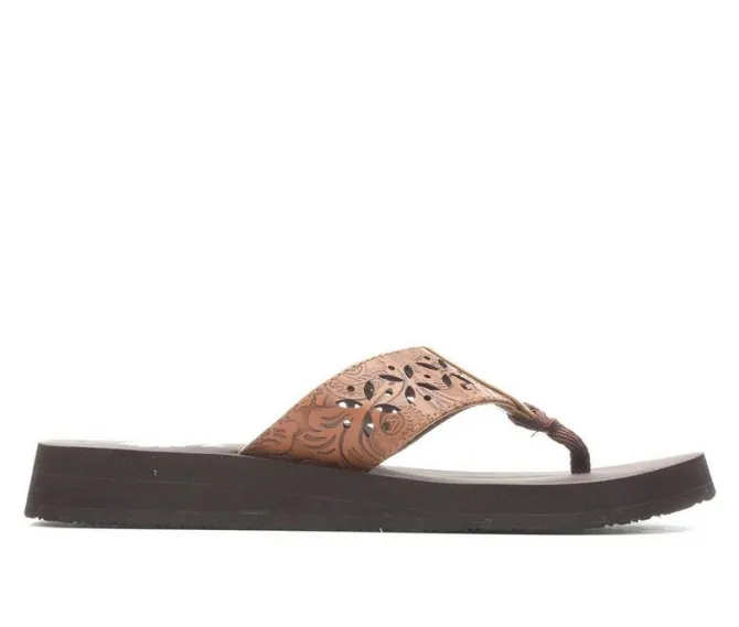 Women's Yellow Box Sharen Flip-Flops
