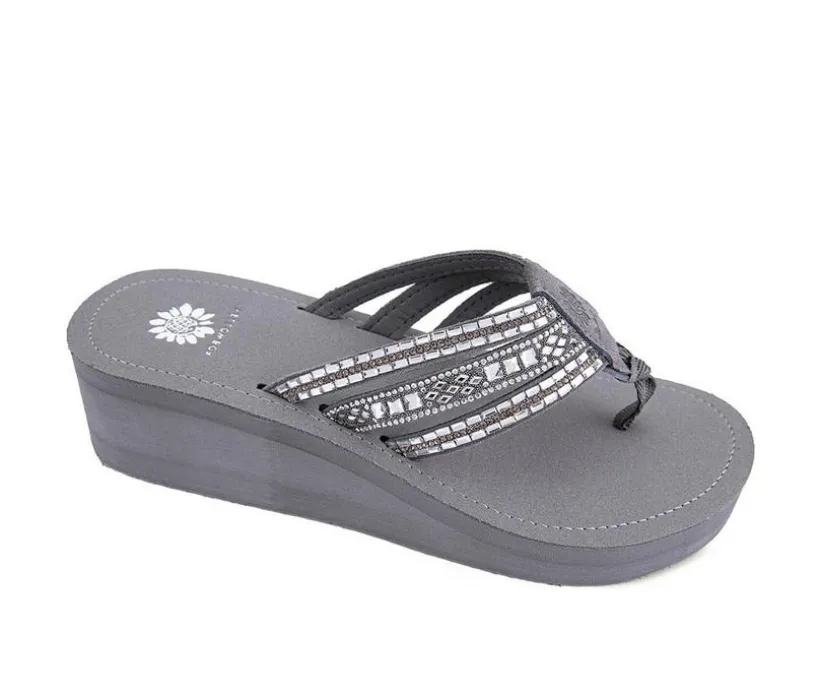 Women's Yellow Box Tania Wedge Flip-Flops